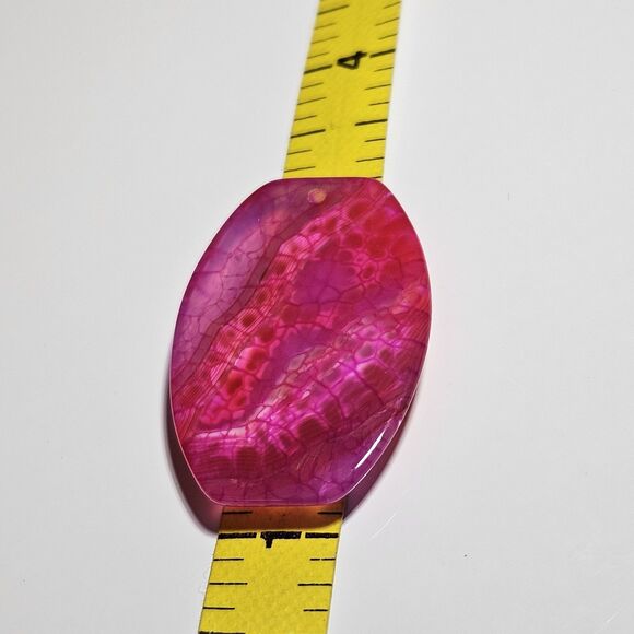 *Sale* Rose Dragon Veins Agate Oval Holes Reiki Pendant Bead Stone - Picture 5 of 10